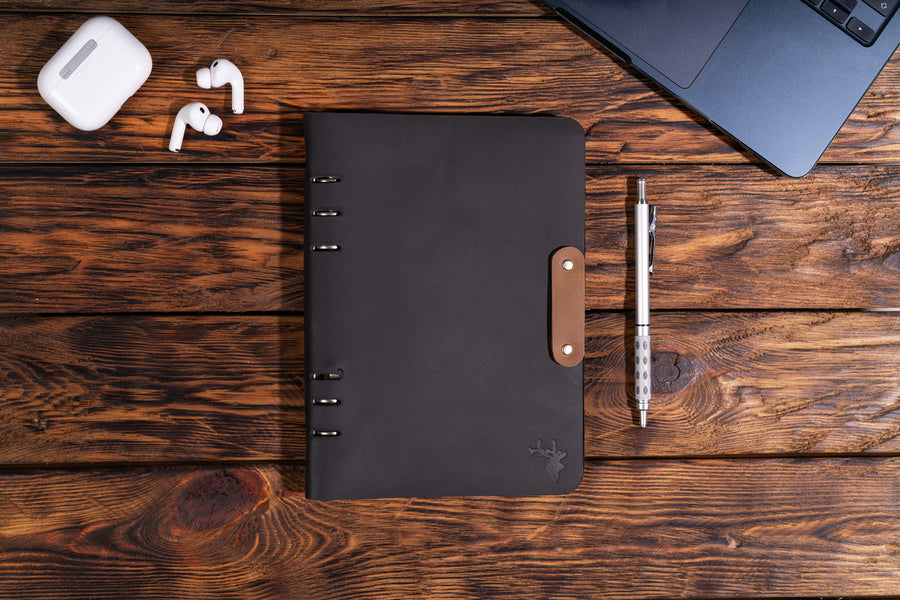 Agenda Spiros A5 din piele naturala