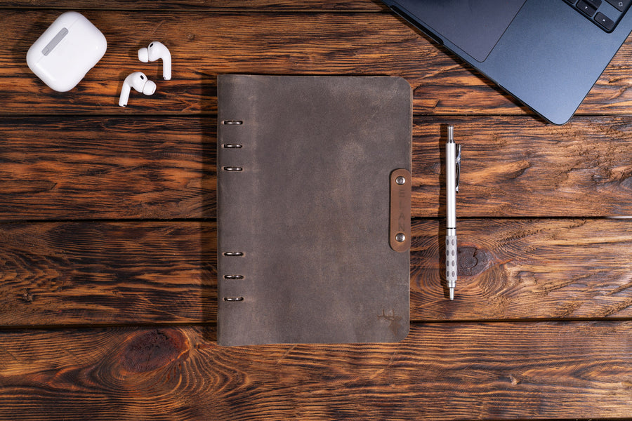 Agenda Spiros A5 din piele naturala